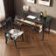 Bureau français en bois massif noir de style médiéval 55,12 po-153150152