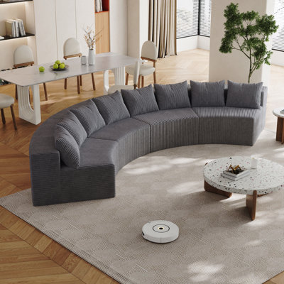 Canapé incurvé pour salon douillet Canapé modulaire incurvé en velours côtelé avec 8 coussins, canapé modulaire symétrique incurvé pour chambre à coucher, salon, bureau pour les loisirs ou sieste, salle de lecture et vestibule