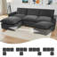 Canapé modulaire en chenille de 100 po avec deux repose-pieds-1733362844