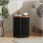 Table d'appoint en bois d'acacia massif - naturel et noir, grain unique fabriqué à la main