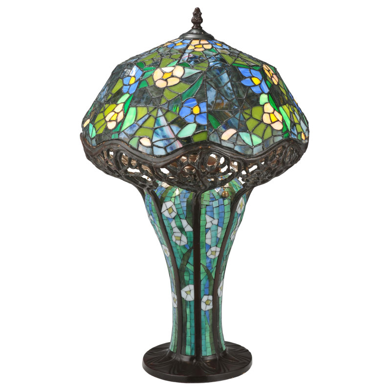 23.5"H Cobweb Mosaic Base Table Lamp