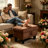 28.5" Wide Faux Suede Diamond Tufted Storage Ottoman Bench with Flip Top Storage，Chocolate-1002611280