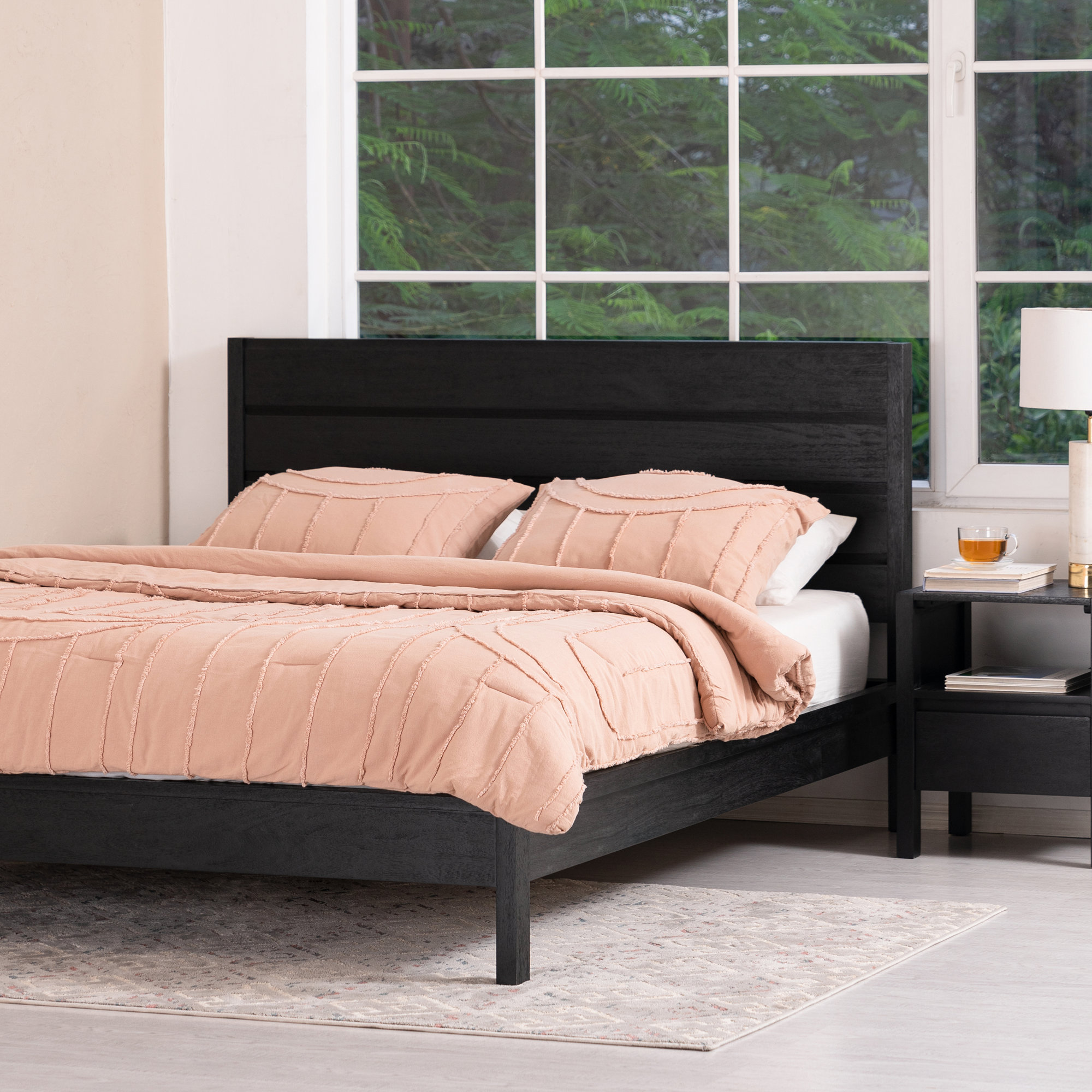 Stills Solid Wood Bed, Black
