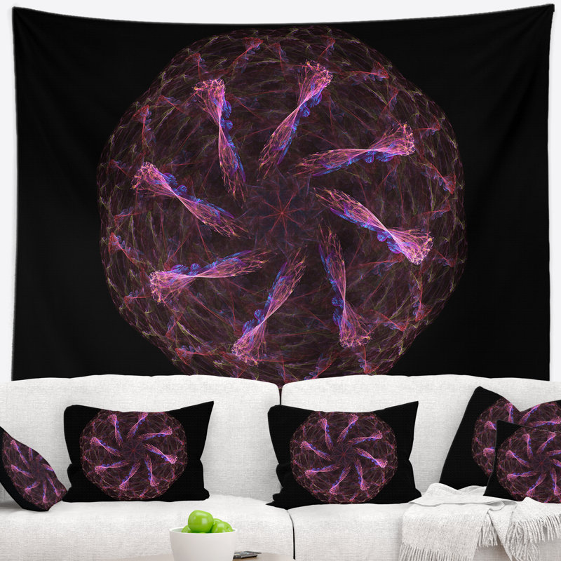 Tapisserie florale radiale radiale, H 32 po x l 39 po