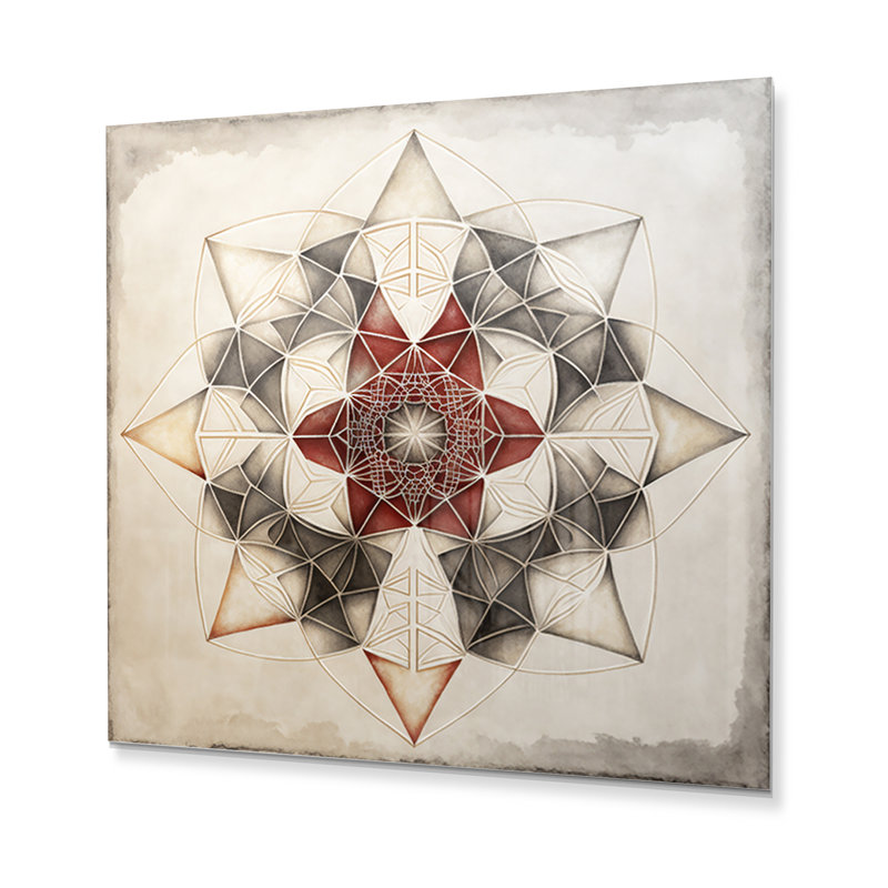 Décoration murale géométrique moderne en métal à motif géométrique sacré I, H 16 po x l 16 po x P 1 po