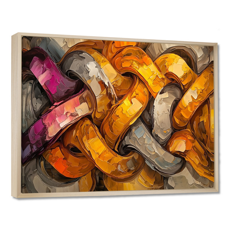 Livesay - Abstract Wall Art, 12" H x 20" W, Floater Framed, Cream