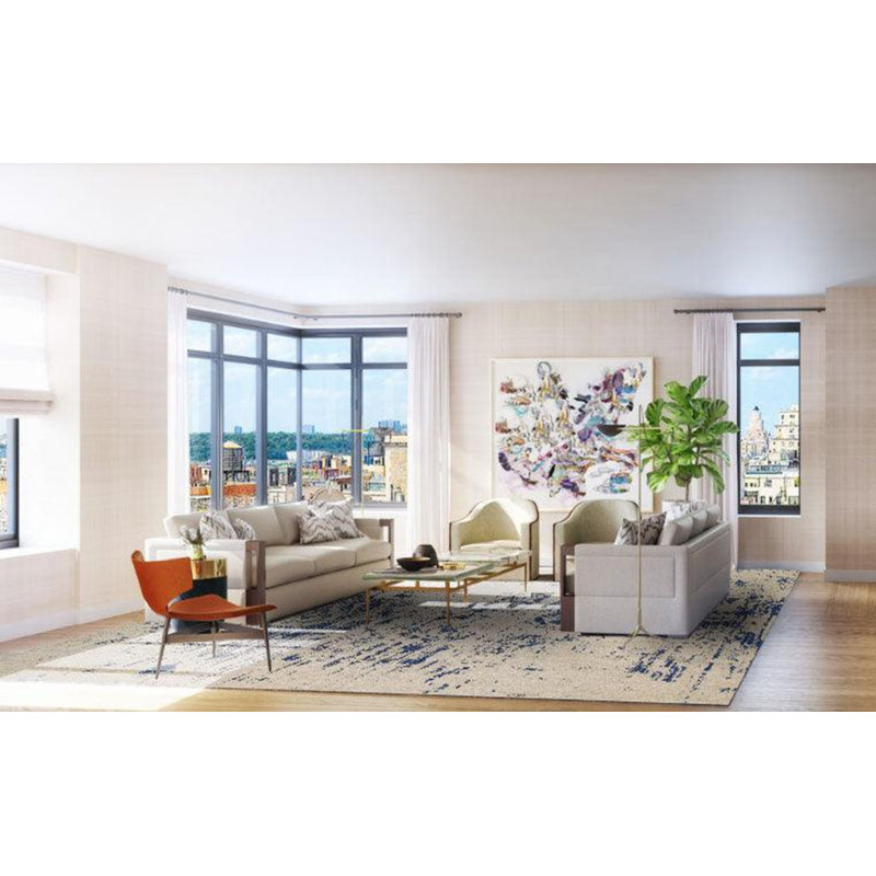 Voncille Abstract Area Rug in Beige