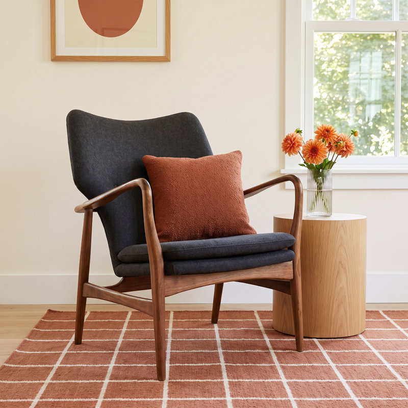 Marlo Leather Armchair, Gray