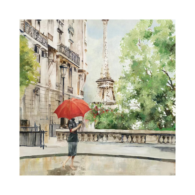 Paris Walk 1 Piece Painting on Canvas, 93.98 cm H x 93.98 cm W x 1.91 cm D, Wrapped Canvas