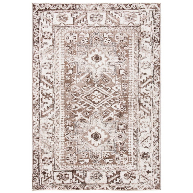 Ferrill Oriental Brown/Ivory Area Rug