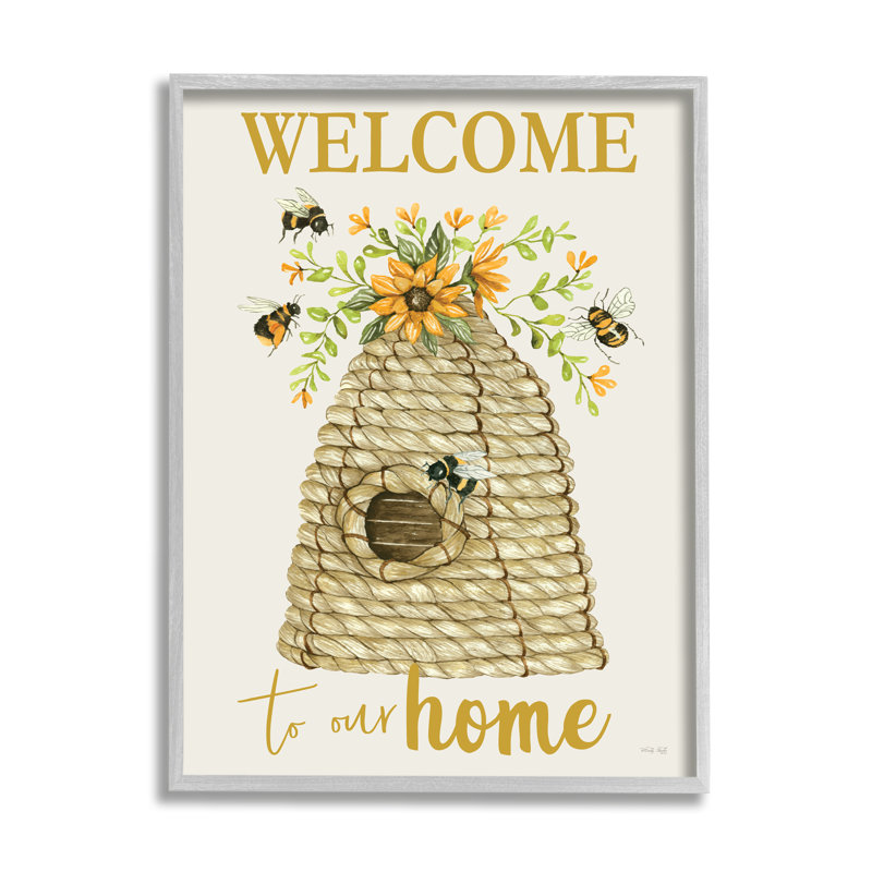 Welcome Home, insecte planant, H 11 po x l 11 po x P 1,5 po, Estampe numérique Farmhouse