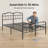 14"Full Size Bed Frame With Iron-Art Headboard, Metal Platform Bed Frame With Heavy Duty Support Slats, Easy To Assemble, No Box Spring Needed, Black-1946010420