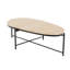 Cole And Grey Marble Living Room Beige Coffee Table With Black Metal Support