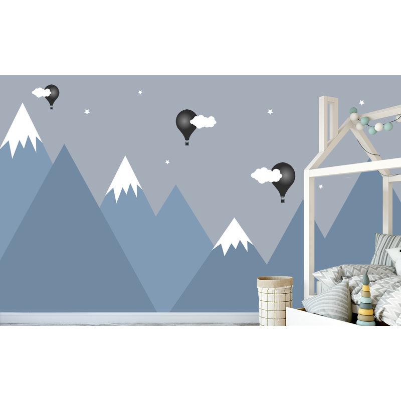Papier peint texturé amovible pour enfants, paysage de montagne, l 204 po x L 114 po