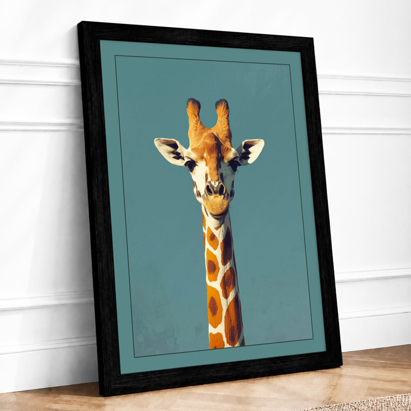 Forward Giraffe Modern - Framed Print, A4 - 29.7 x 21.0 cm, Black