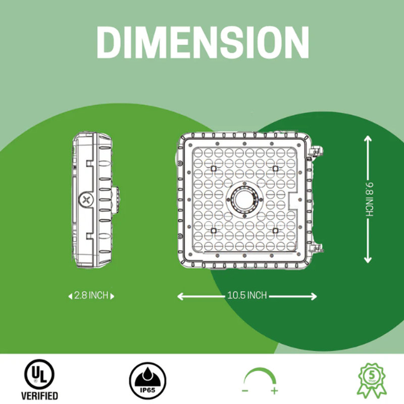 Luminaire à DEL à profil bas avec pile de secours E2 Lighting | Puissance réglable 25W 45W 55W | 3CCT réglable