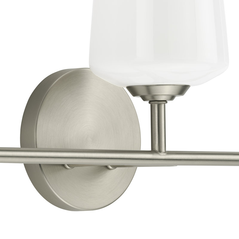 Celino Three-Light Bath & Vanity with Glass, Clear, Brushed Nickel