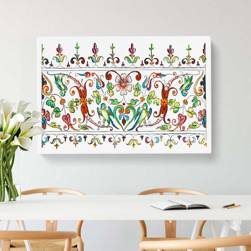 Flowers And Parrots Pattern by William Morris - Wrapped Canvas Painting, 35cm H x 50cm W x 3cm D