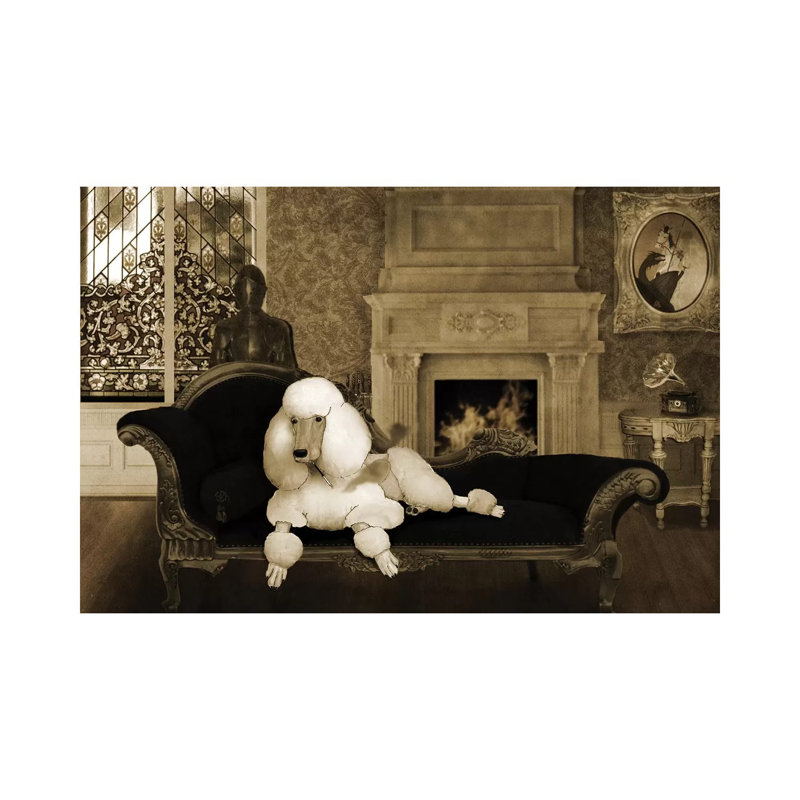 Smoking Vintage Poodle by Barruf - Wrapped Canvas Gallery-Wrapped Canvas Giclée, 20.32 cm H x 30.48 cm W