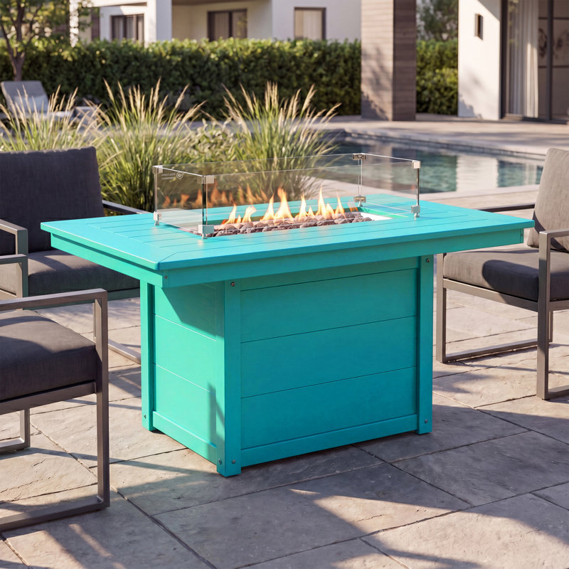 Table de foyer rectangulaire de 34 po x 46 po, 31.5" H x 46" W x 35" D, Teal