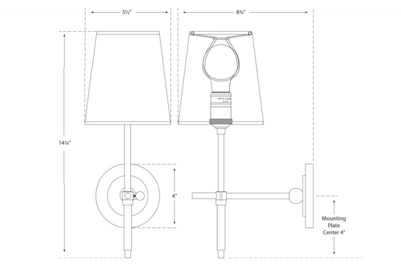 Thomas O'Brien Bryant Sconce, Polished Nickel