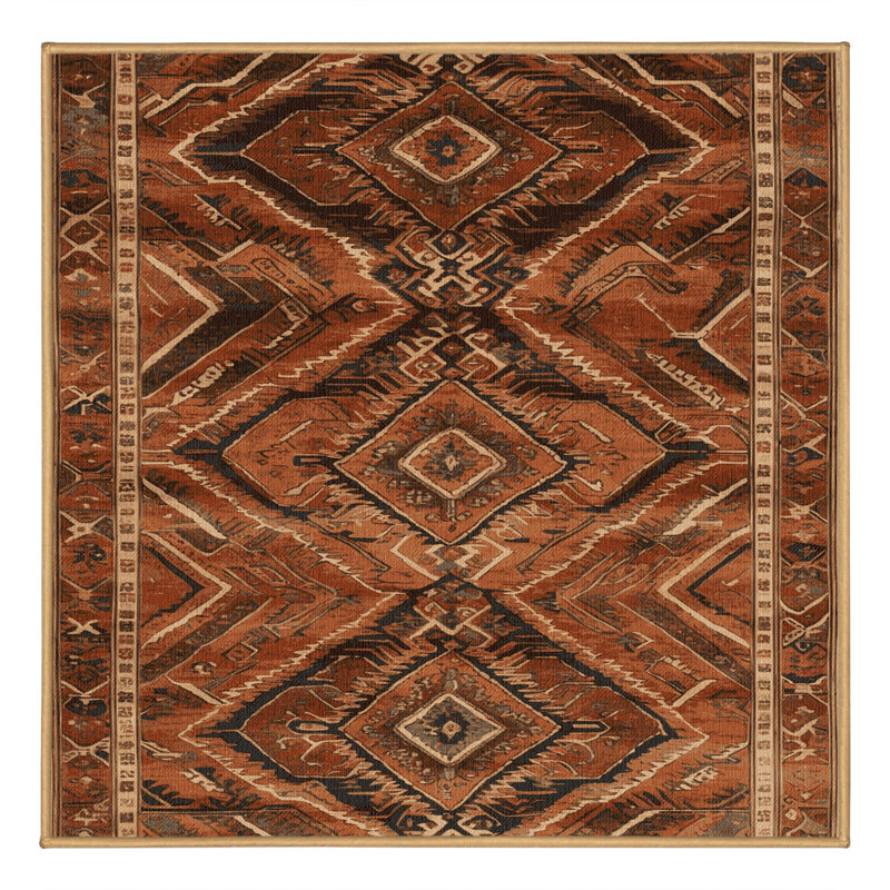 Tapis brun lavable à la machine, Carré 4 pi