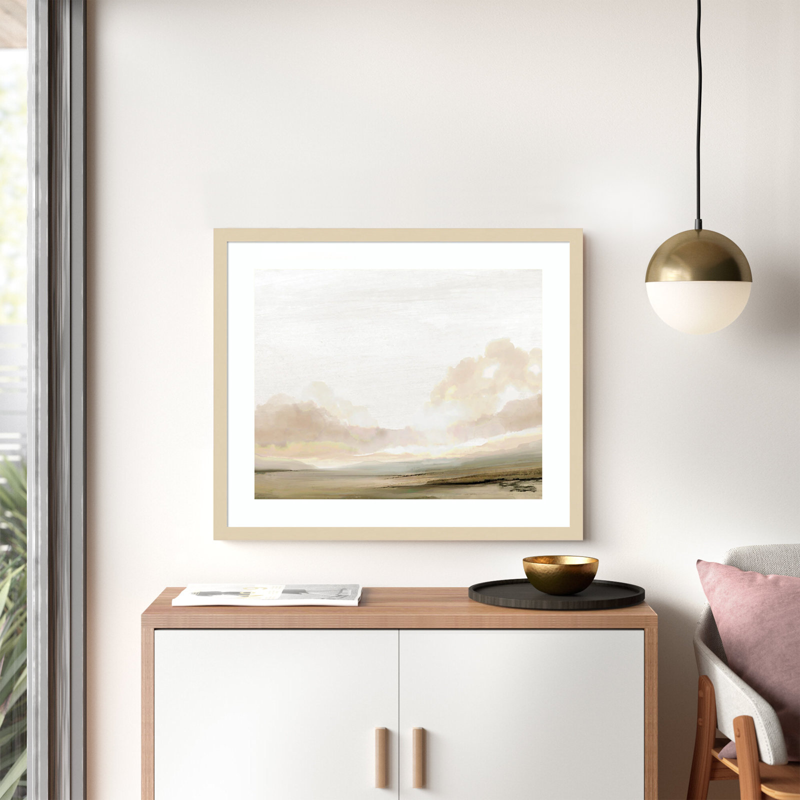 Southern Landscape Print by Dan Hobday, Brown, 21" H x 25" W x 1" D
