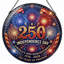 Panneau de fenêtre en verre pour décoration intérieure Fireworks Stars USA 250th Anniversary - H 12 po-126676390