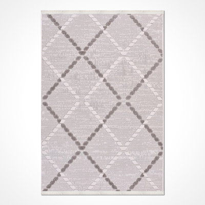 Modern/Geometric Beige Machine Washable Non-Slip Area Rug