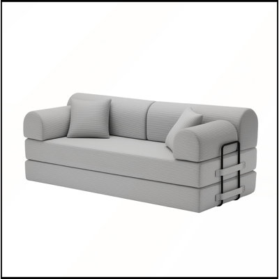 Convertible Sleeper Sofa Bed, Corduroy Folding Mattress with Fixed-Shape Frame for Living Room and Bedroom, Multifunctional and Space-Saving
