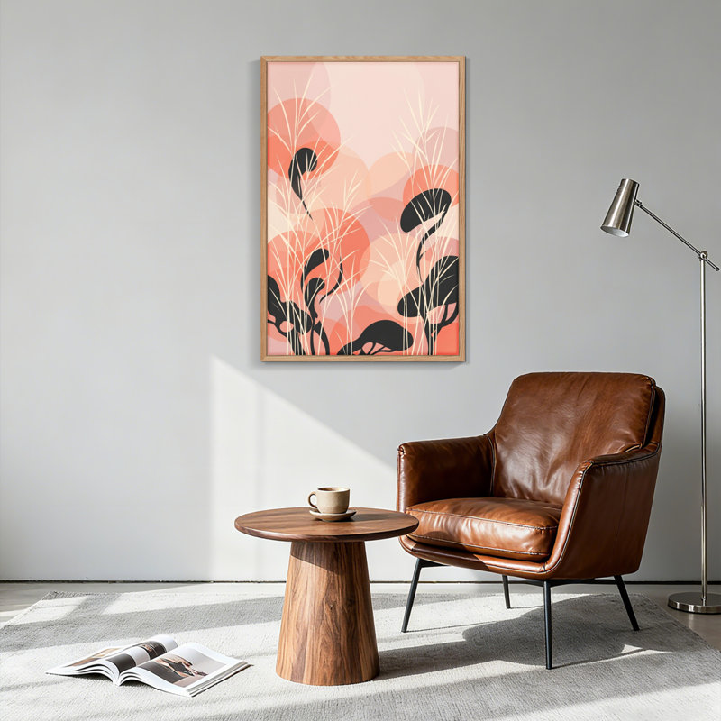 Ensemble de 1 tableau abstrait floral sur toile, 24"H x 16"W, Wrapped Canvas