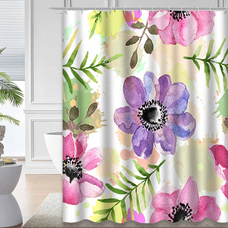 Papier peint floral avec 12 crochets, L 72 po x l 78 po