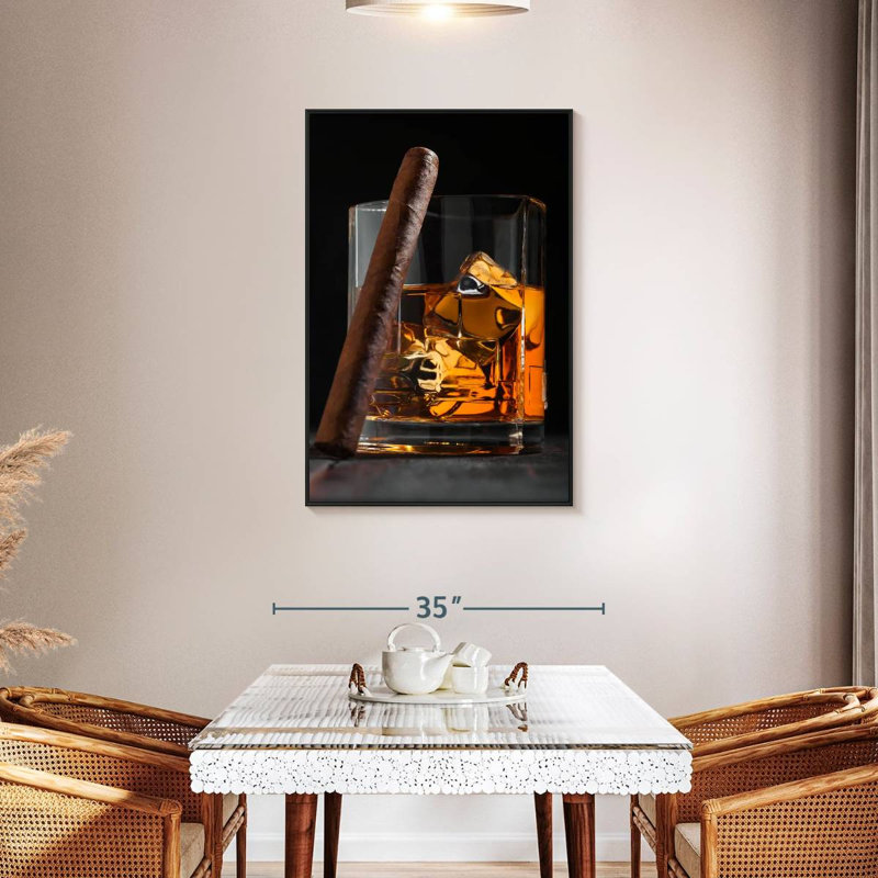 Luxueux malt écossais whisky, Cadre flottant noir, 29 po x 43 po