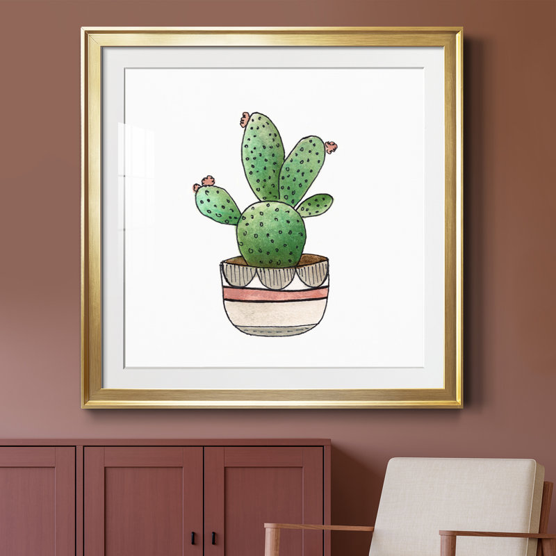 Boho Greenery III - peinture encadrée, Cadre doré, H 34,5 po x l 34,5 po x P 1,5 po