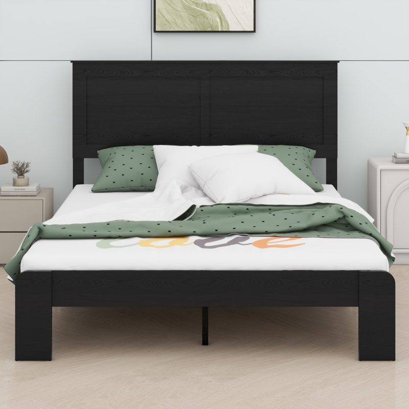 Cadre de lit contemporain en bois avec compartiments de rangement sous le lit, Grand lit