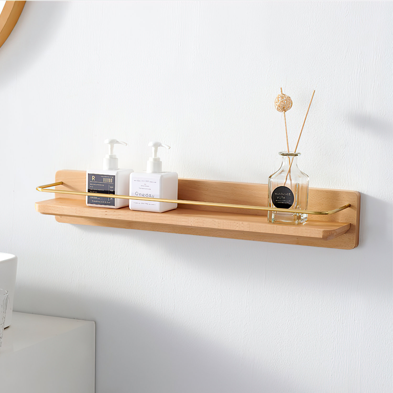 Dandre 24" Floating Shelf, 3.2" H x 24" W x 5.6" D, Natural