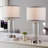 Quinita 23"  Glass Table Lamp Set with Touch Control,  LED Bulbs, USB Ports-1834354861