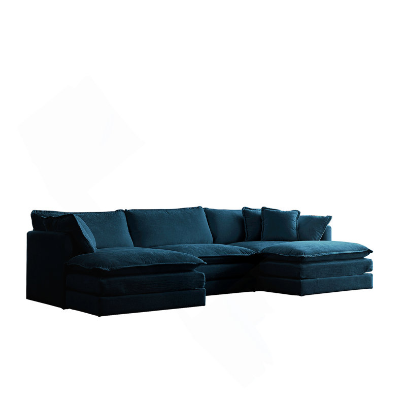 Canapé modulaire en U avec repose-pieds réversible et 2 repose-pieds