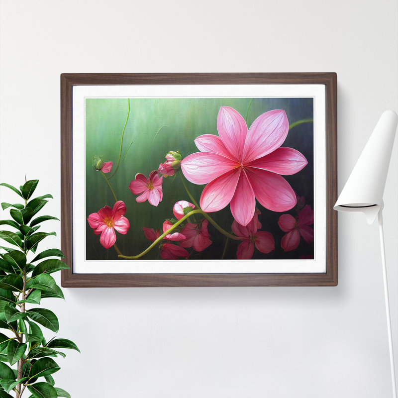 Magical Flowers - Framed Print, 25cm H x 34cm W x 2cm D, Walnut