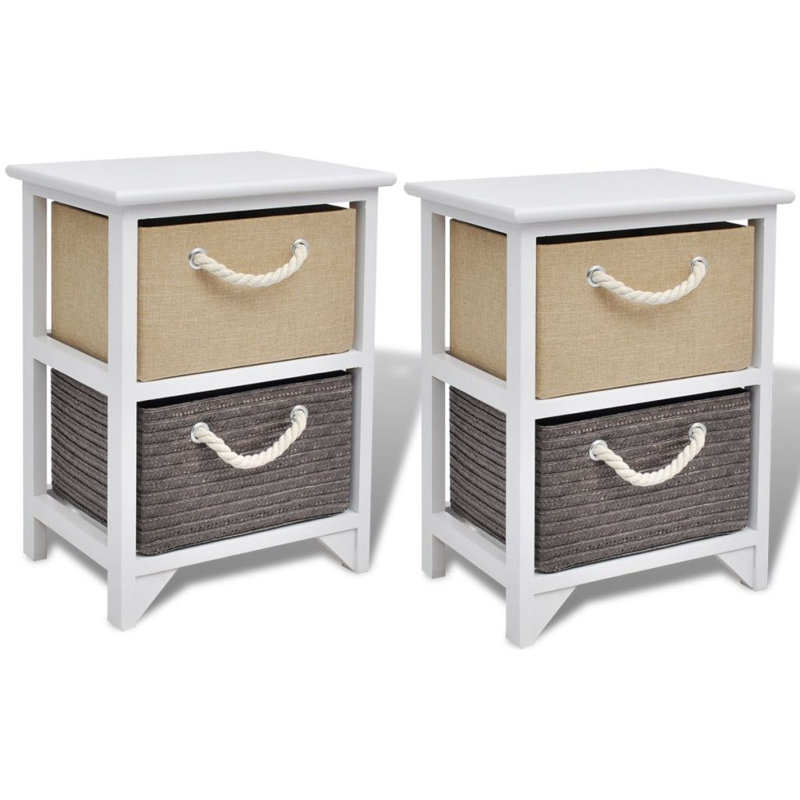Emilio 2 Drawer Bedside Table, 2