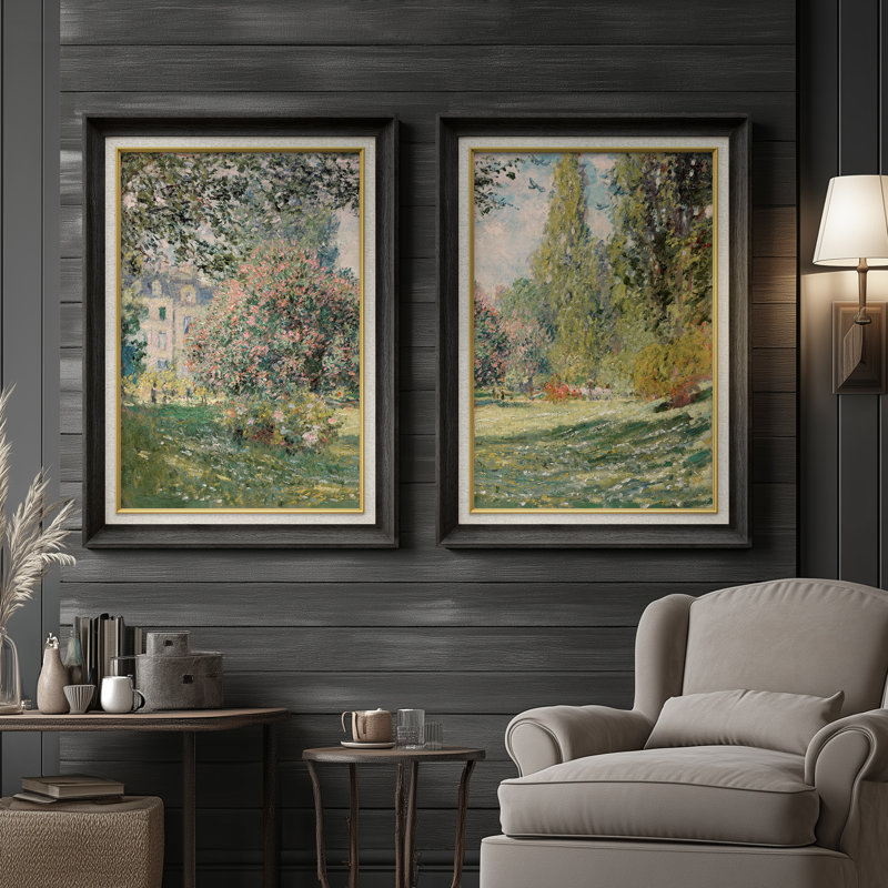 Set of 2 Premium Framed Art Artworks on Premium Canvas with 26"x36" Frame, Black