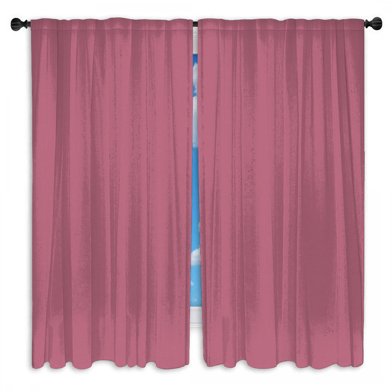 Rideaux de fenêtre unis à fond rose uni transparent et obscurcissant - 2 panneaux, 20 po x 60 po - 2 panneaux, Transparent