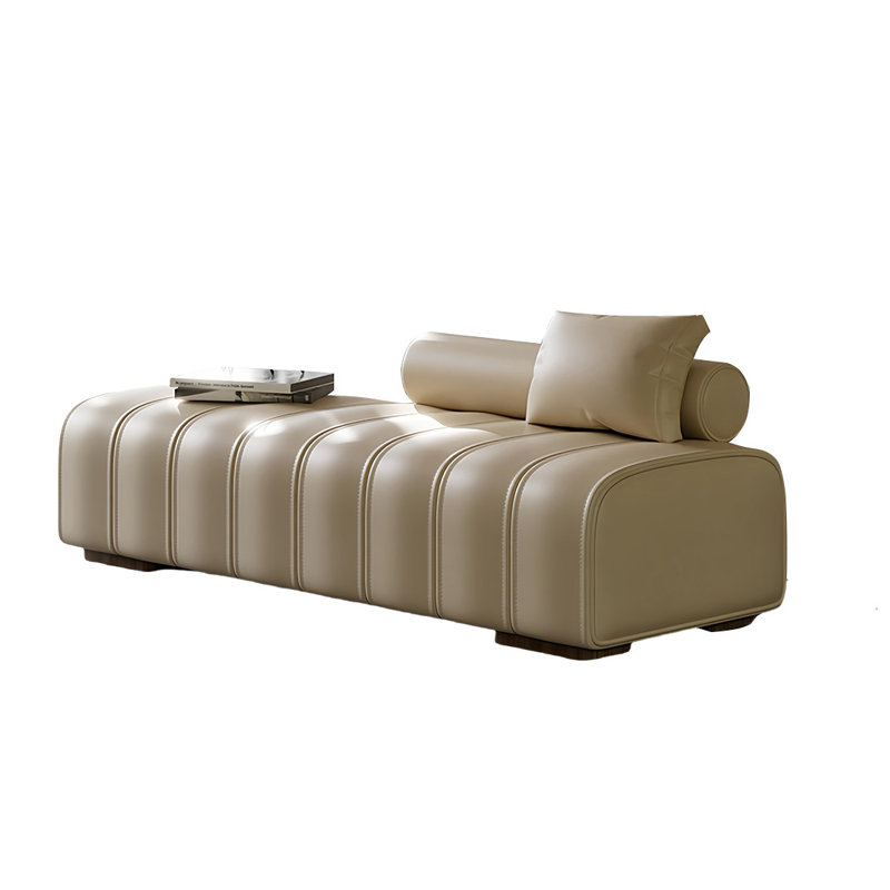 Banc rembourré Linoshka, Beige, H 21,56 po x l 70,86 po x P 17,71 po
