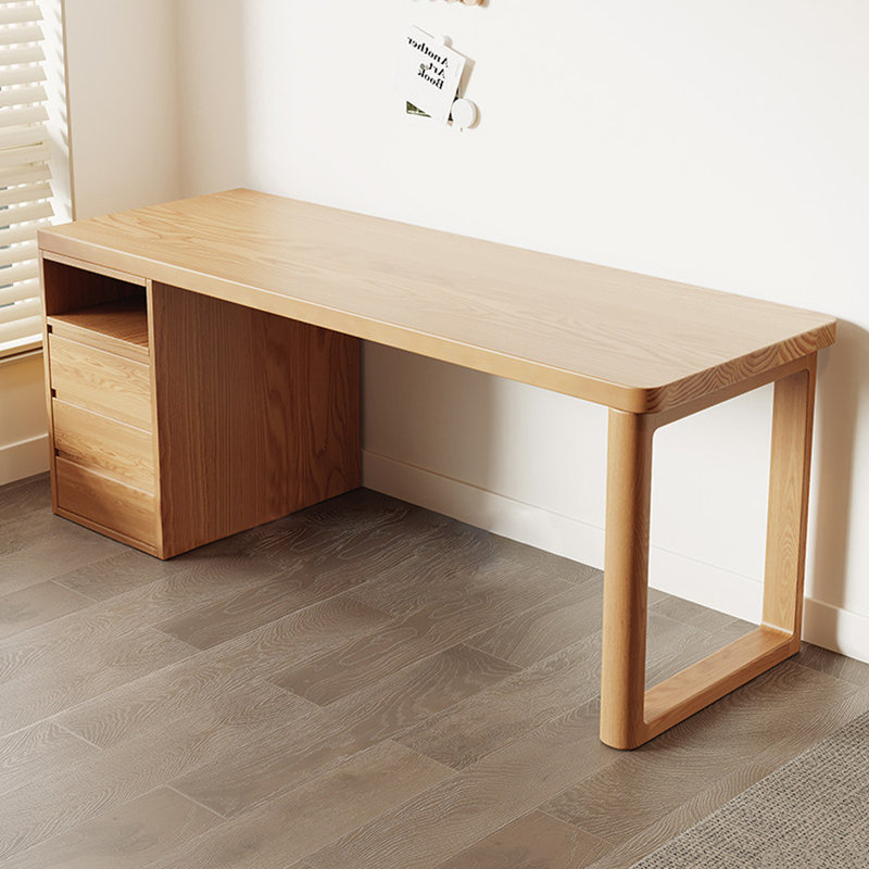 Bureau rectangulaire en bois massif avec 3 tiroirs Burlywood