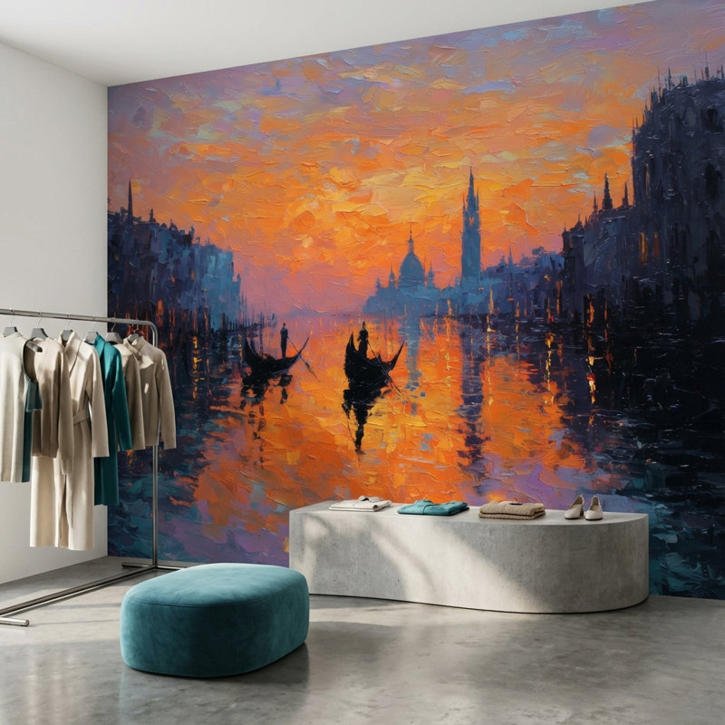 Adhésif mural Venice, Non tissé, 160 po x 108 po