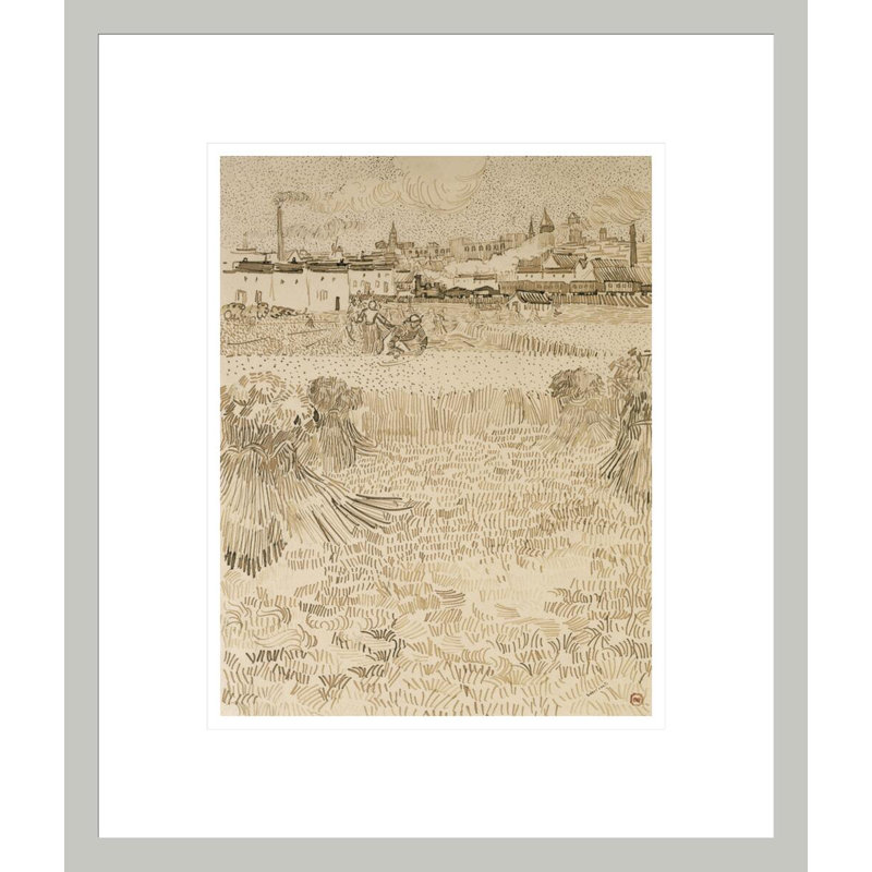 Arles: View from the Wheatfields par Vincent van Gogh, impression giclée encadrée, 16,12 po H x 13,75 po L