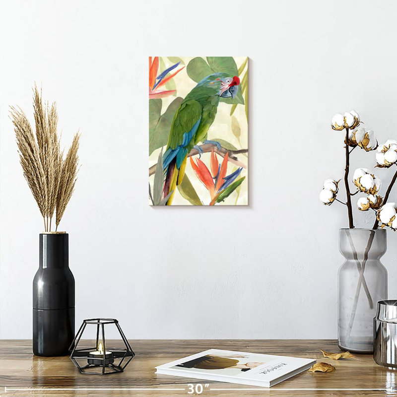 Brampt Tropical Parrot Composition I, 12" H x 8" W