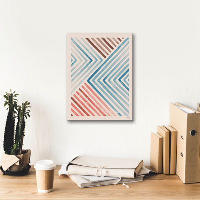 «Red and Blue Sunset 1» par Laura Marshall, art mural sur toile