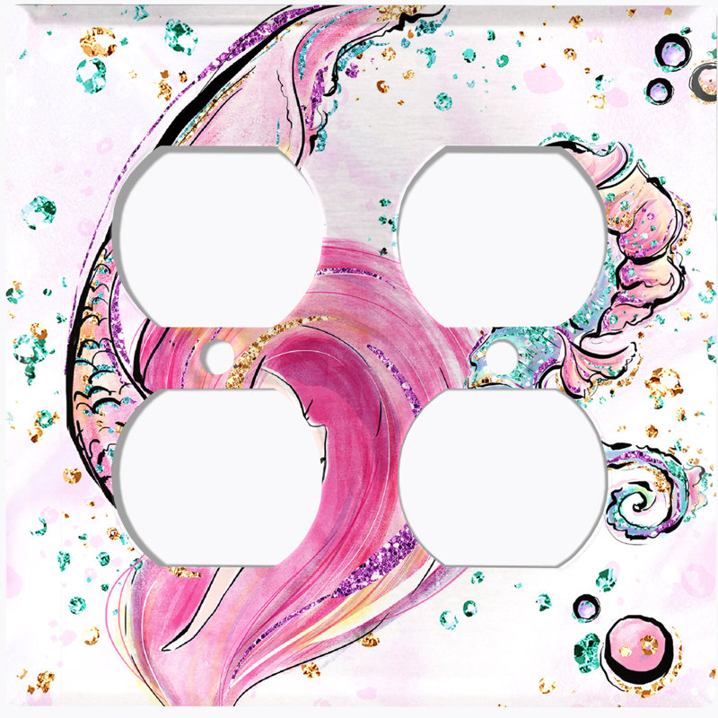 Patterned 2 - Gang Duplex Outlet Standard Wall Plate