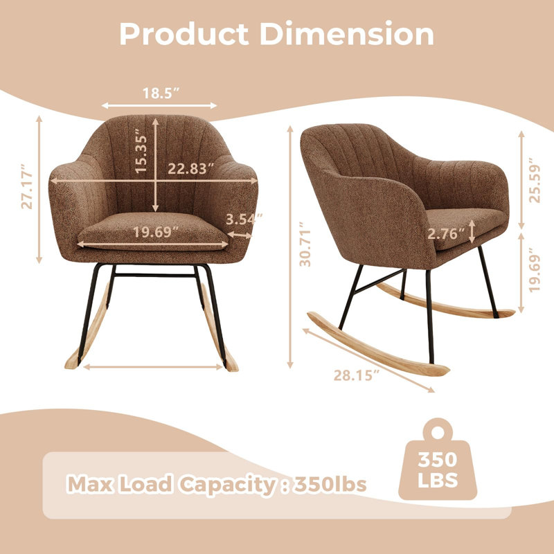 Solid Wood Rocking Chair, Brown